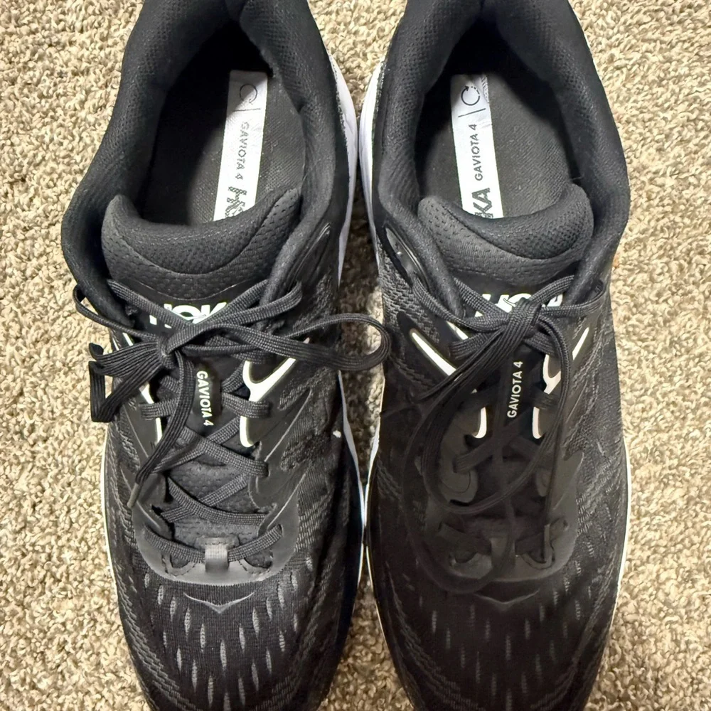 HOKA ONE ONE GAVIOTA 4 Black and White Athletic Shoes - Picture 6 of 9